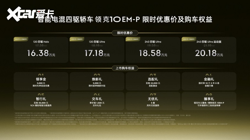 智能电混四驱轿车领克10 EM-P正式上市限时优惠价1638万-2018万(图1)