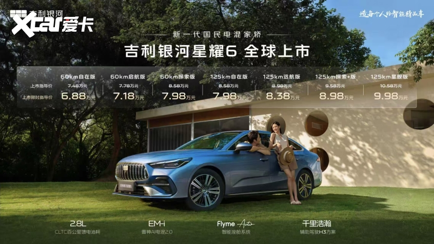 吉利银河星耀6上市688万起携银河星瀑设计抢滩插混市场(图9)